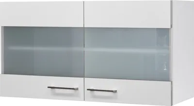 Produktbild von Flex Well Hängeschrank mit Glastür Varo BxTxH 100 x 32 x 54,8 cm weiß matt zerlegt Anschlag links rechts 00010994