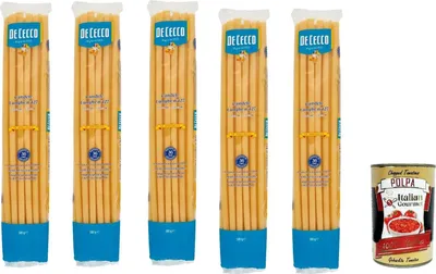 Produktbild von De Cecco Le Specialità Candele Lunghe N°127, 100% Italienisch Pasta Nudeln 5x 500g + Italian Gourmet Polpa 400g