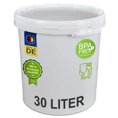 Produktbild von Hobbock 30 Liter lebensmittelecht mit Schnappdeckel, Höhe 37,5 cm, Ø 37 cm