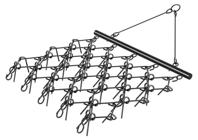 Image de Wiesenegge, dimensions : 178 x 147 x 11 cm, herse rotative à 60 dents, adaptée aux tracteurs ATV et UTV, pour la préparation du sol, le semis, le nivellement des terrains et l'entretien des allées gravillonnées