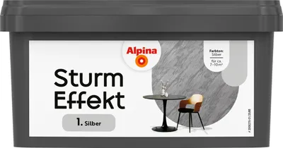 Produktbild von Alpina Effektfarbe Sturm Farbeffekt silber 1 l