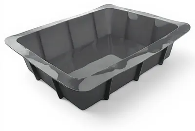 Produktbild von XXL Silikon-Back- und Kochform (grau), antihaftbeschichtet, ofen- und gefriergeeignet, 30 x 20 cm, XL-Heißluftfritteusenform, BPA-frei, Brotform, Backform, Kuchenform, Silikon-Backform, Lasagneform
