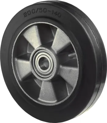 Produktbild von BS Rollen Rad zu N100 Durchmesser 200mm Tragfähigkeit 450kg Elastic-Vollgummireifen Radbreite 50mm - B80.200