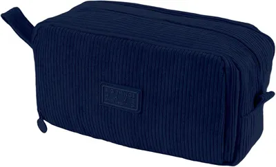 Imagen del producto de Estuche para bolígrafos, fabricado en tela resistente, de 22,5 x 8 x 12 cm, color azul oscuro, ideal para la escuela y la oficina