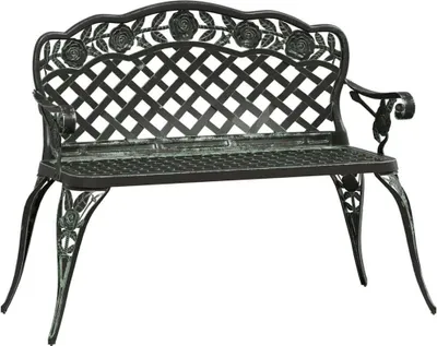Image de Banc de jardin 108 cm fonte d'aluminium vert