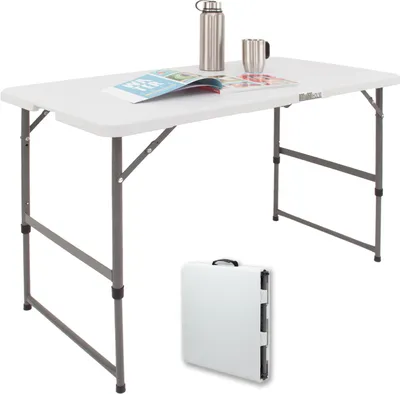Produktbild von Flohmarkttisch höhenverstellbar 120x60 cm zusammenklappbar Campingtisch Partytisch Tapeziertisch