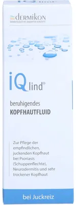 Image de iQlind fluide apaisant pour le cuir chevelu, pour le soin du cuir chevelu sensible et qui démange en cas de psoriasis, de dermatite atopique et de cuir chevelu très sec, solution de 50 ml