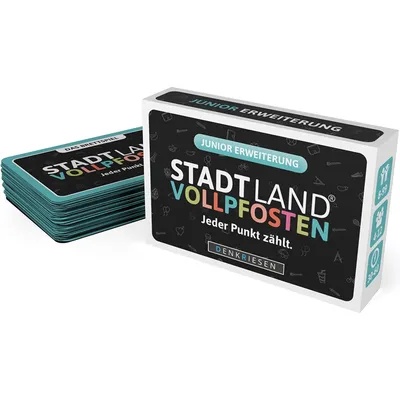 Produktbild von DENKRIESEN - STADT LAND VOLLPFOSTEN® - Das Brettspiel - ERWEITERUNG - JUNIOR EDITION "Jeder Punkt zählt."