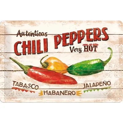 Zdjęcie produktu dla Metalowy Plakat 20 X 30Cm Chili Peppers