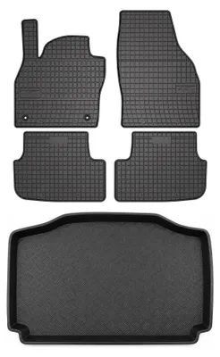 Produktbild von Gummimatten + Kofferraumwanne für Seat Arona 2017- (unterer Ladeboden) – Schwarz, passgenau – Wielganizator SolidPRO