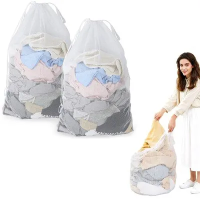 Zdjęcie produktu dla Siatkowe worki na pranie 50 x 60 cm, wytrzymałe, do delikatnych tkanin