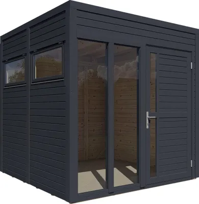 Produktbild von Gartenhaus Bertilo Cubo 2 Office inkl. Fußboden 226 x 240 cm anthrazit