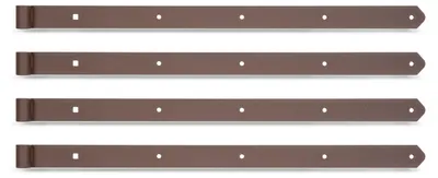 Produktbild von Alberts 822095 DURAVIS® Ladenband, gerade, Abschluss abgerundet, rostbraun duplexbeschichtet, Rollen-Ø 16 mm, Größe 800 x 45 mm, 4er Set