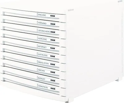 Immagine prodotto di Cassettiera Contur 10 cassetti chiusi grigio chiaro