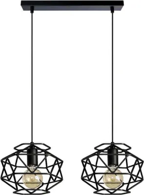 Produktbild von Moderne Hängende Lampe Cage 2700/Z-B-2 Schwarz E27 Höhenverstellbar IP 20 Metall