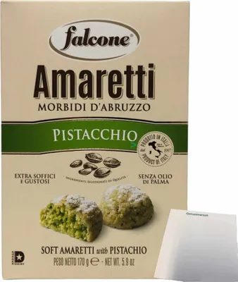 Produktbild von Falcone Amaretti Morbidi D'Abruzzo Pistacchio "Amaretti Pistazie", 170g + usy Block