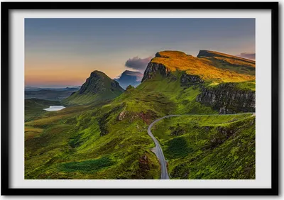 Produktbild von Bild - Bilderrahmen - 100 cm x 70 cm - MDF - Rahmen - Foto - Wandkunst Die Hügel von Schottland