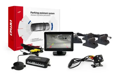 Obrázok produktu pre AMiO Parkovací asistent TFT01 4,3" s kamerou HD-315-LED 4-senzorové čierne Truck