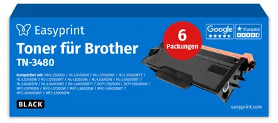 Immagine prodotto di NUOVO: Easyprint Toner per Brother TN3480, compatibile con Brother DCP-L 5500, HL-L 5000, MFC-L 5700 e altri, 6 pezzi