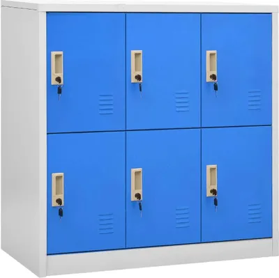 Produktbild von Schließfachschrank Hellgrau und Blau 90x45x92,5 cm Stahl