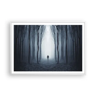 Produktbild von Gerahmtes Poster - Weißer Rahmen - Charakter Wald Einsamkeit - 100x70 cm - Wand Bild - Wanddeko - Wandbilder - Wandposter - Bilderrahmen - Bilder - Kunstdruck - Wandbild - P2WAA100x70-4142