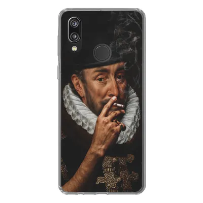 Produktbild von MuchoWow® Handyhülle Schutzhülle Hülle für Huawei P20 Lite (2020) Malerei - Zigarette - Alte Meister Silikon Softcase Handy Hülle - Kartenhalter