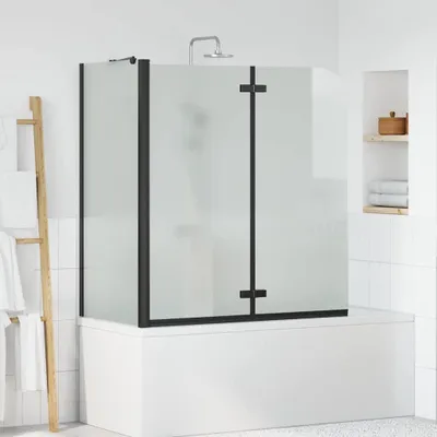 Produktbild von "Schlussverkauf" Glas-Dusche-Wand - MODERNE Bad-Duschschirm Schwarz 120x68x130 cm C16537