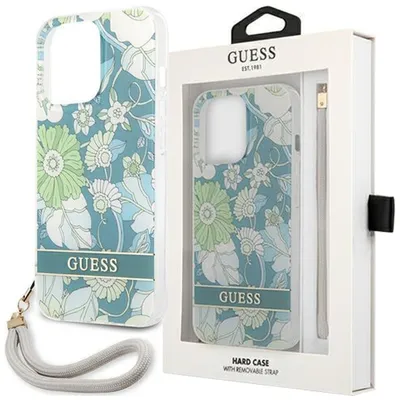 Produktbild von Guess GUHCP13MHFLSN iPhone 13 6.1  grün/grüne Hardcase Flower Strap Handyhülle
