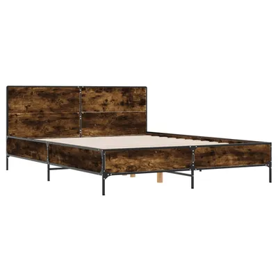 Produktbild von Bettgestell Räuchereiche 160x200 cm Holzwerkstoff und Metall
