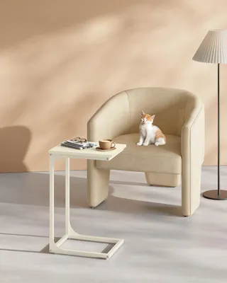 Produktbild von Beistelltisch, Nachttisch, Sofatisch, für Wohnzimmer, Schlafzimmer, leichter Aufbau, Metallrahmen