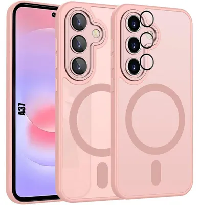 Image de Coque pour Samsung Galaxy A37 5G, avec Anneau Magnétique et Protection Caméra - Rose