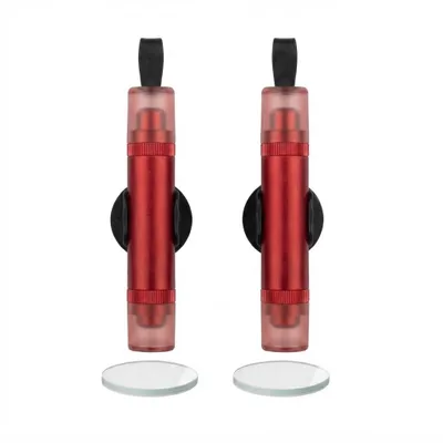 Produktbild von 2 Stück Auto Sicherheitshammer Nothammer – Notfall Fensterbrecher & Gurtschneider – Upgraded Safehammer Set inkl. Testglas, rot