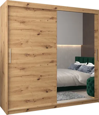Produktbild von Kleiderschrank, Schiebetürenschrank Schlafzimmer, Schrank mit Spiegel TOKYO 2 200 cm
