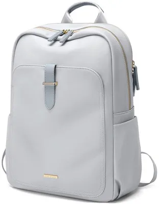 Image de Sac à dos élégant pour femme avec compartiment pour ordinateur portable 14 pouces, gris clair