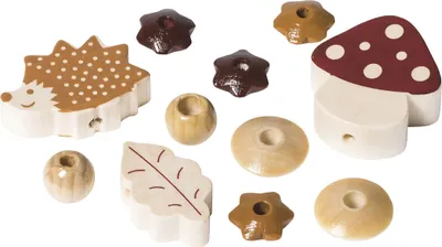 Immagine prodotto di KNORR prandell 216023658 Miscela di perle di legno "Hedgehog" marrone, naturale