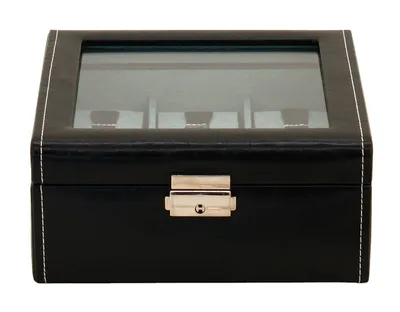 Produktbild von Friedrich Lederwaren Uhrenkasten Bond Feinsynthetik 6Uhren schwarz, 20085-2