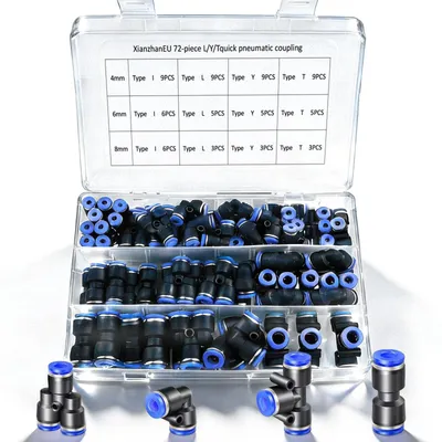 Produktbild von Set mit 44 pneumatischen Schnellkupplungen für Luftschläuche