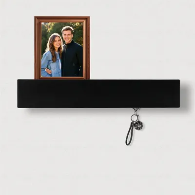 Schlüsselregal mit 8 Haken, 43,5 cm, schwarz, Wandmontage