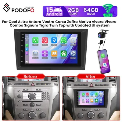 Produktbild von Android 15 Autoradio mit 7-Zoll HD-Touchscreen, kabellosem CarPlay, GPS und Bluetooth