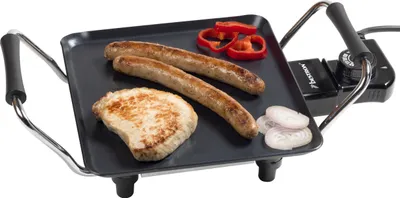 Produktbild von Bestron Elektrische Plancha-/Teppanyaki-Grillplatte mit Antihaftbeschichtung, 1000 W, Schwarz