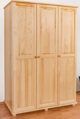 Produktbild von Echtholz Kleiderschrank, Farbe: Natur 195x135x59 cm