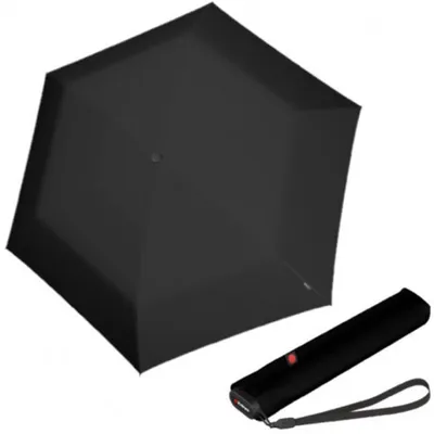 Obrázek produktu pro Knirps KNIRPS US.050 BLACK - lehký dámský skládací plochý deštník