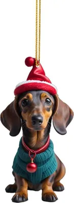 Produktbild von Weihnachtsbaumanhänger, niedliche Hundeform, Acryl-Weihnachtsbaumschmuck zum Aufhängen für die festliche Heimdekoration