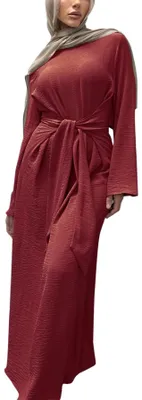 Productafbeelding van Jazvano abaya jurk voor vrouwen, geschikt voor moslims, voor Eid en gebed, Dubai maxi kaftan, islamitische stijl