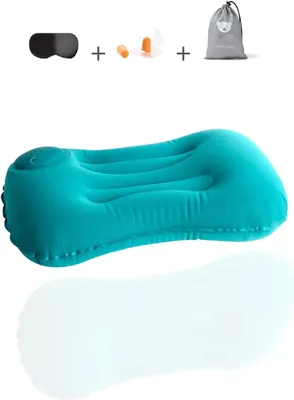 Productafbeelding van Opblaasbaar reiskussen, ergonomisch, luxe comfort, voor slapen, huidvriendelijk materiaal