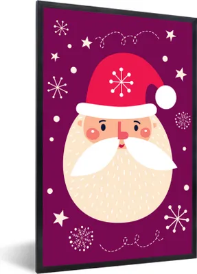 Produktbild von MuchoWow® MuchoWow® Gerahmtes Poster Weihnachten - Weihnachtsmann - Schnee 60x90 cm - Poster mit zchwarzem Bilderrahmen - Kunst