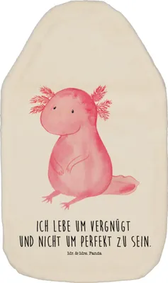 Produktbild von Mr. & Mrs. Panda Wärmekissen Axolotl Niedlich - Weiß - Geschenk, Wärmflasche mit Bezug, Flauschige, Bettflasche, Weisheit, wärmebeutel, Lebensweisheit, Fröhlich, Freundin