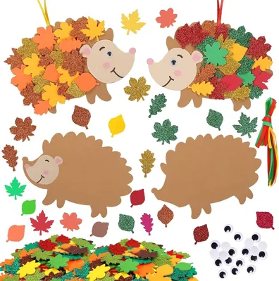 Produktbild von 12 Stück Igel Bastelset Kinder, Bastelset Herbst Kinder, Igel Basteln Herbst, Igels Filz Basteln, Moosgummi Bastelsets Kinders, Herbst Bastelns für Jungen Mädchen Geschenk Herbstdeko