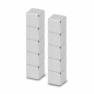 Produktbild von MAUL Magnet Würfel 10 Stück 1,6 kg Stahl Metall Neodym 0.7 x 0.7 x 0.7 cm silber