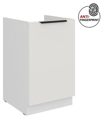 Produktbild von Küchen Spülenunterschrank 50 cm Küche ARIA Weiss ultra matt + Weiss matt, hochwertige Fronten mit Anti Fingerprint Beschichtung Küchenzeile Küchenblock